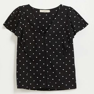 NWT Loft Dotted Button Flutter Top